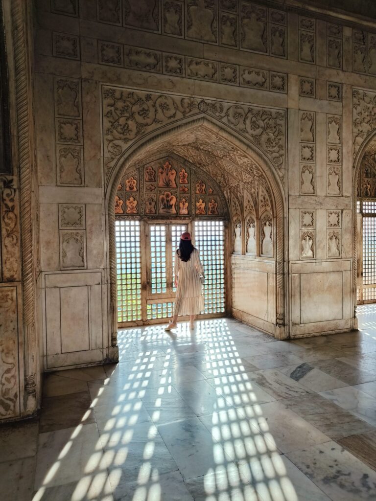 The marble inlay chambers of Agra Fort